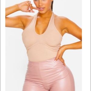 Shape Rib Underbreast Halter Bodysuit